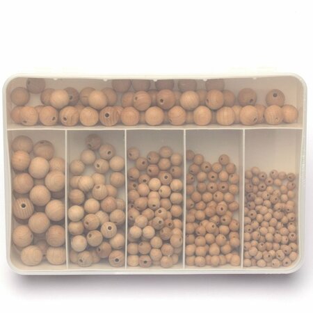 525 Houten Kralen in doos