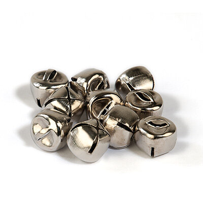 12 Kerstbelletjes Zilver - 10 mm