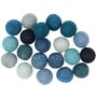 20 Viltkralen 15 mm Blauw Mix