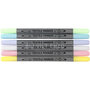 Textielstiften Pastel - 6 stuks 