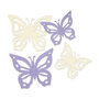 4 Vilt Vlinders Lavendel - Ecru