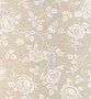 Vilt met print Rozen Beige - Ecru