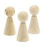 3 Houten Kegelpoppetjes - 45x25 mm