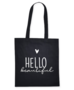 Canvas tas Zwart Hello Beautiful