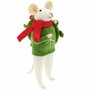 Vilten Muis met krans en Groene Trui